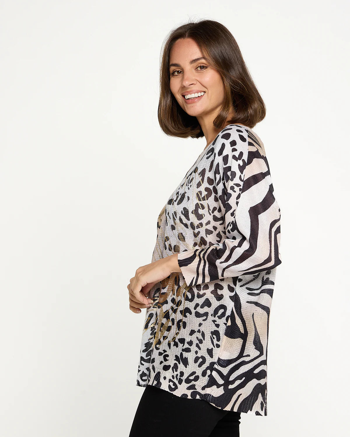Valentina Foil Print Leopard Jumper