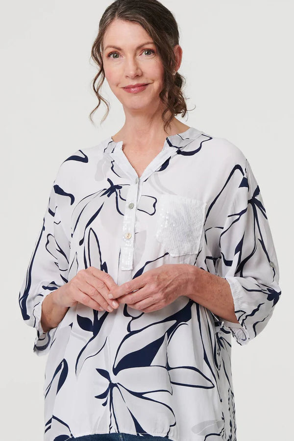 Vanessa Sequin Detail Relaxed Blouse