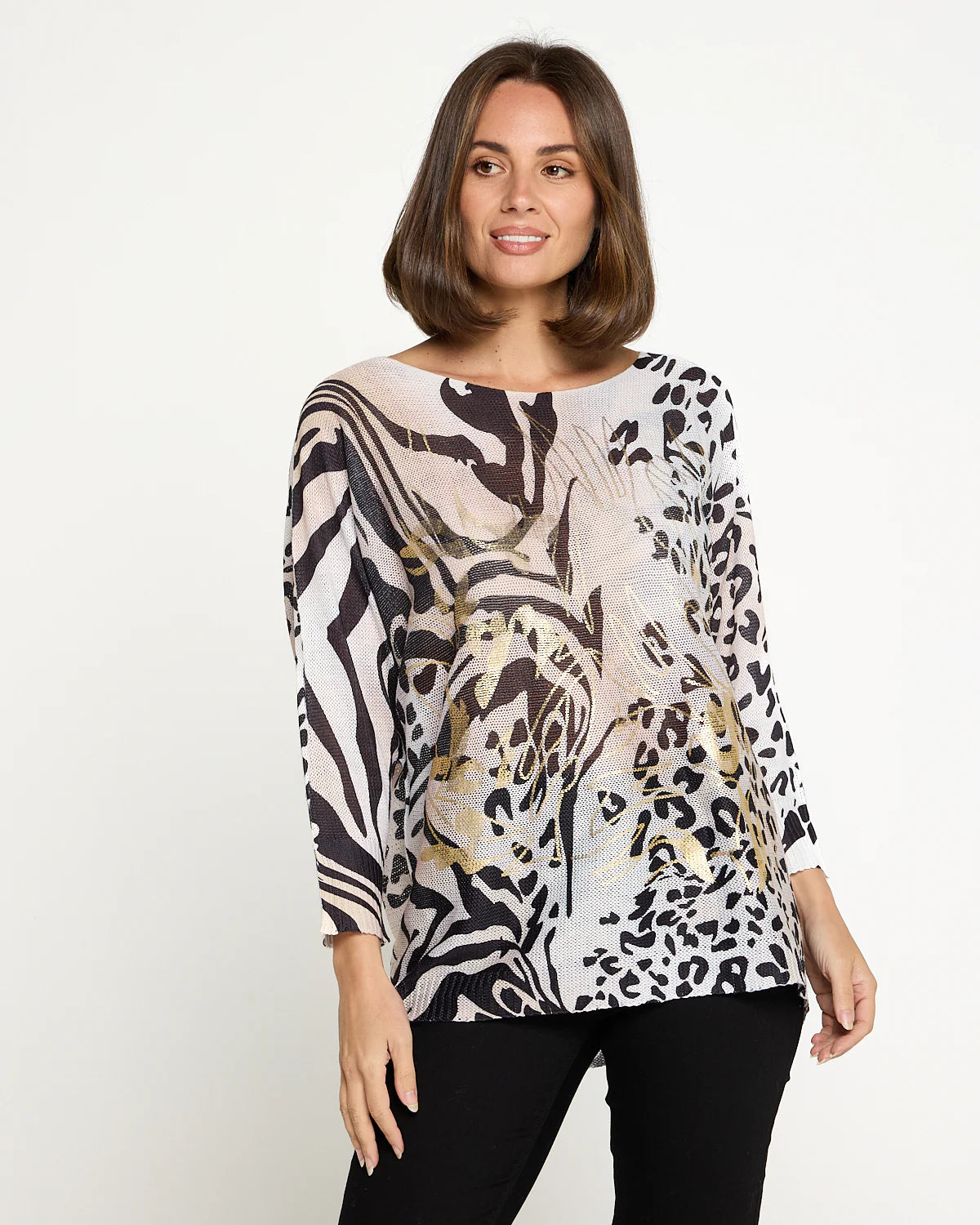 Valentina Foil Print Leopard Jumper