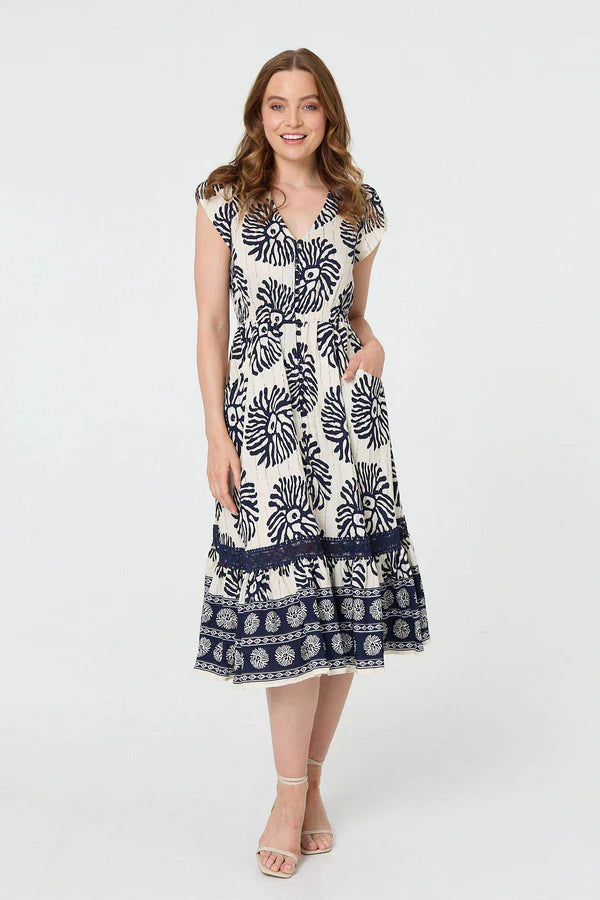 Elise Embroidered Midi Dress