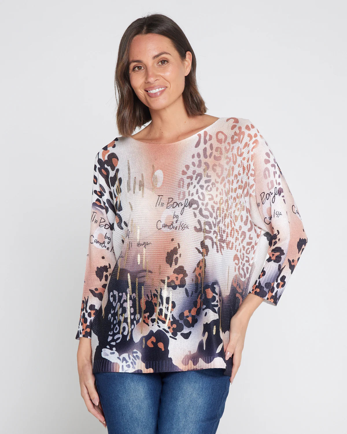 Valeria Foil Print Leopard Jumper