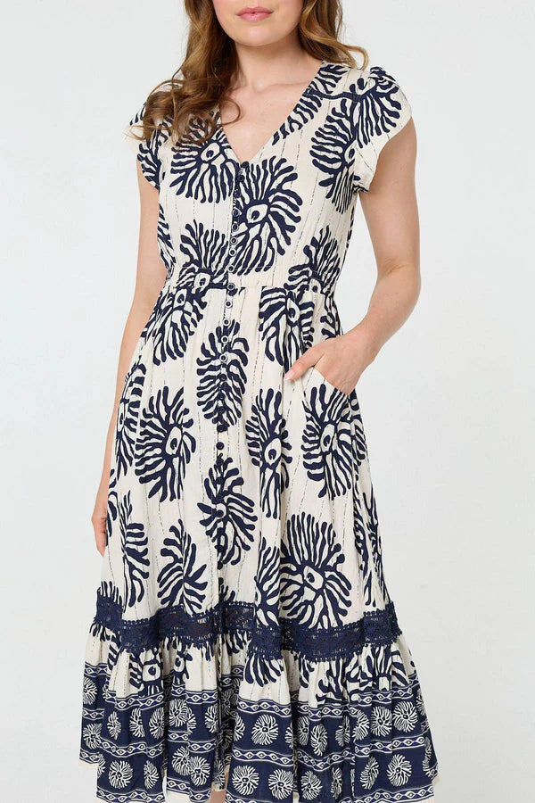 Elise Embroidered Midi Dress
