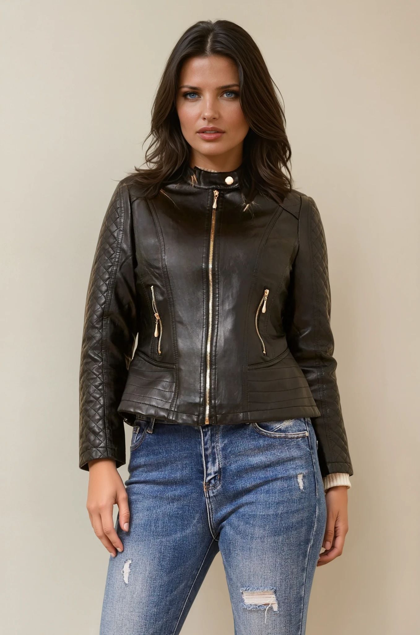 Rebel Luxe Quilted Moto Jacket