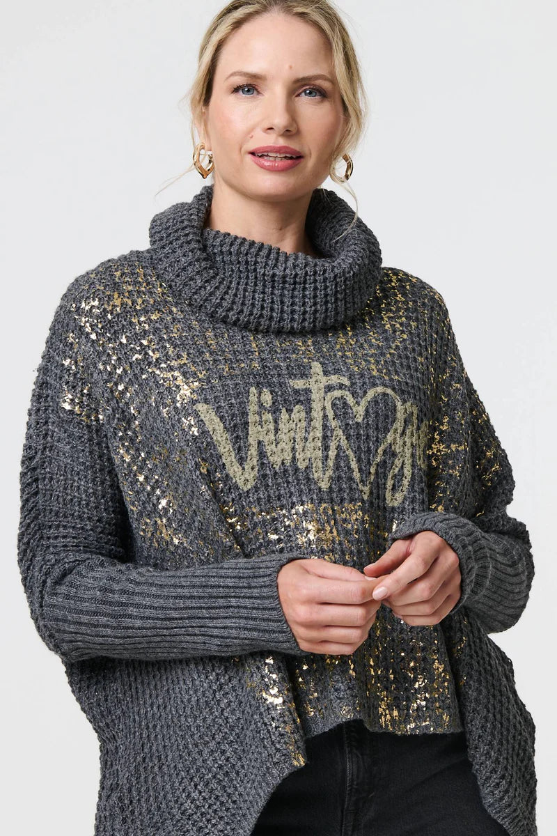 Miranda Metallic Cowl Neck Jumper