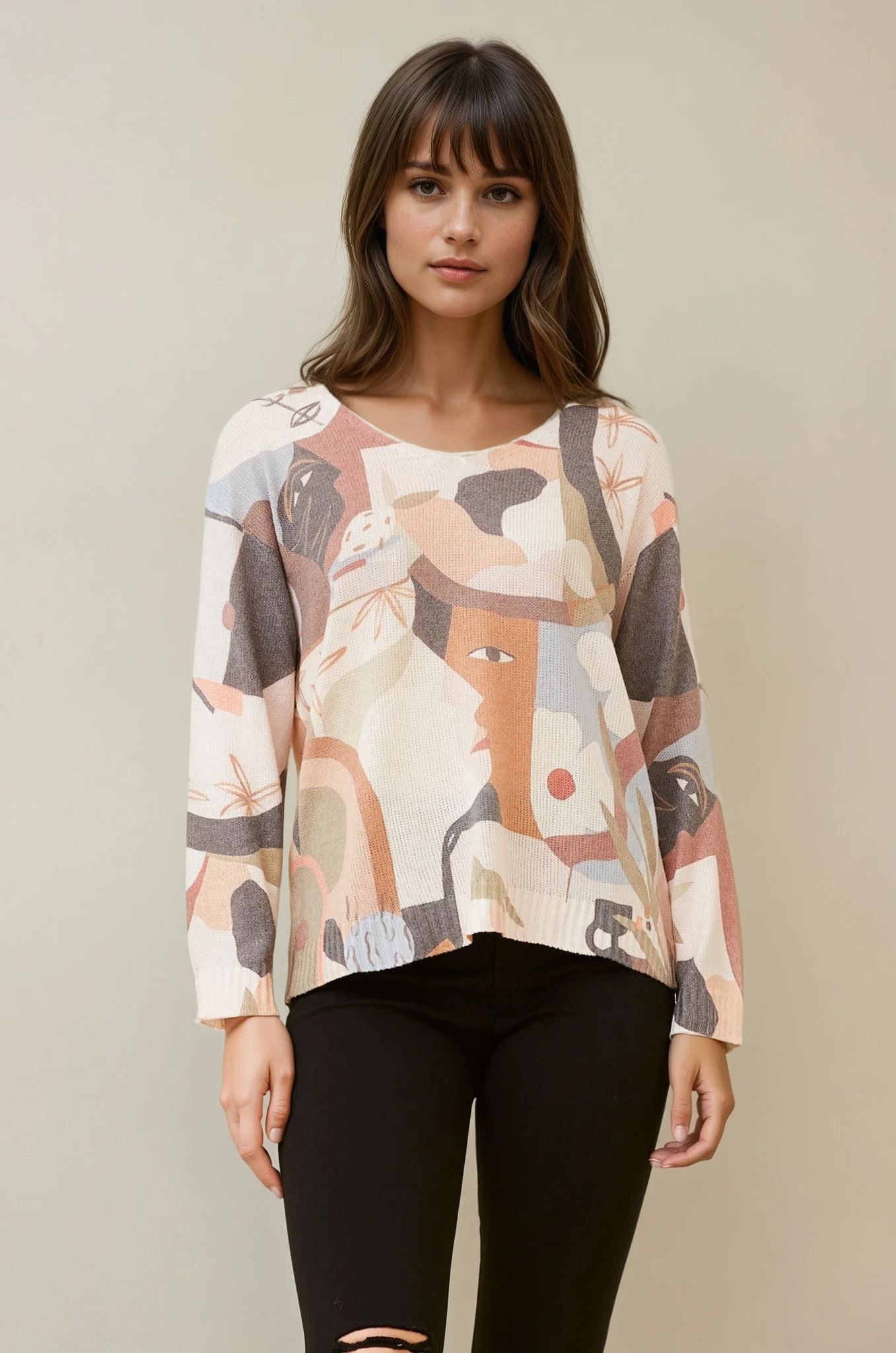Neave Abstract Print Top