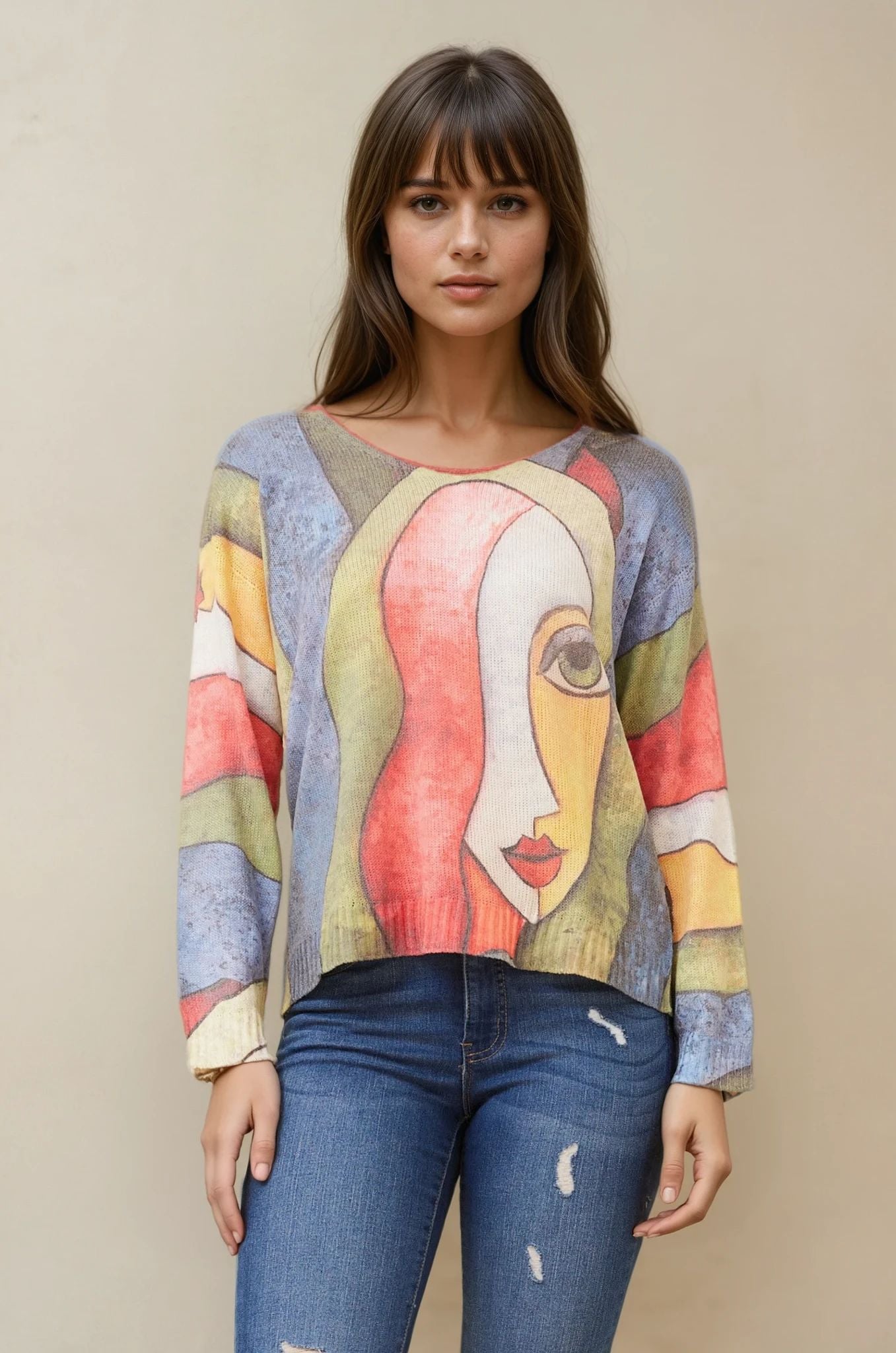 Neave Abstract Print Top