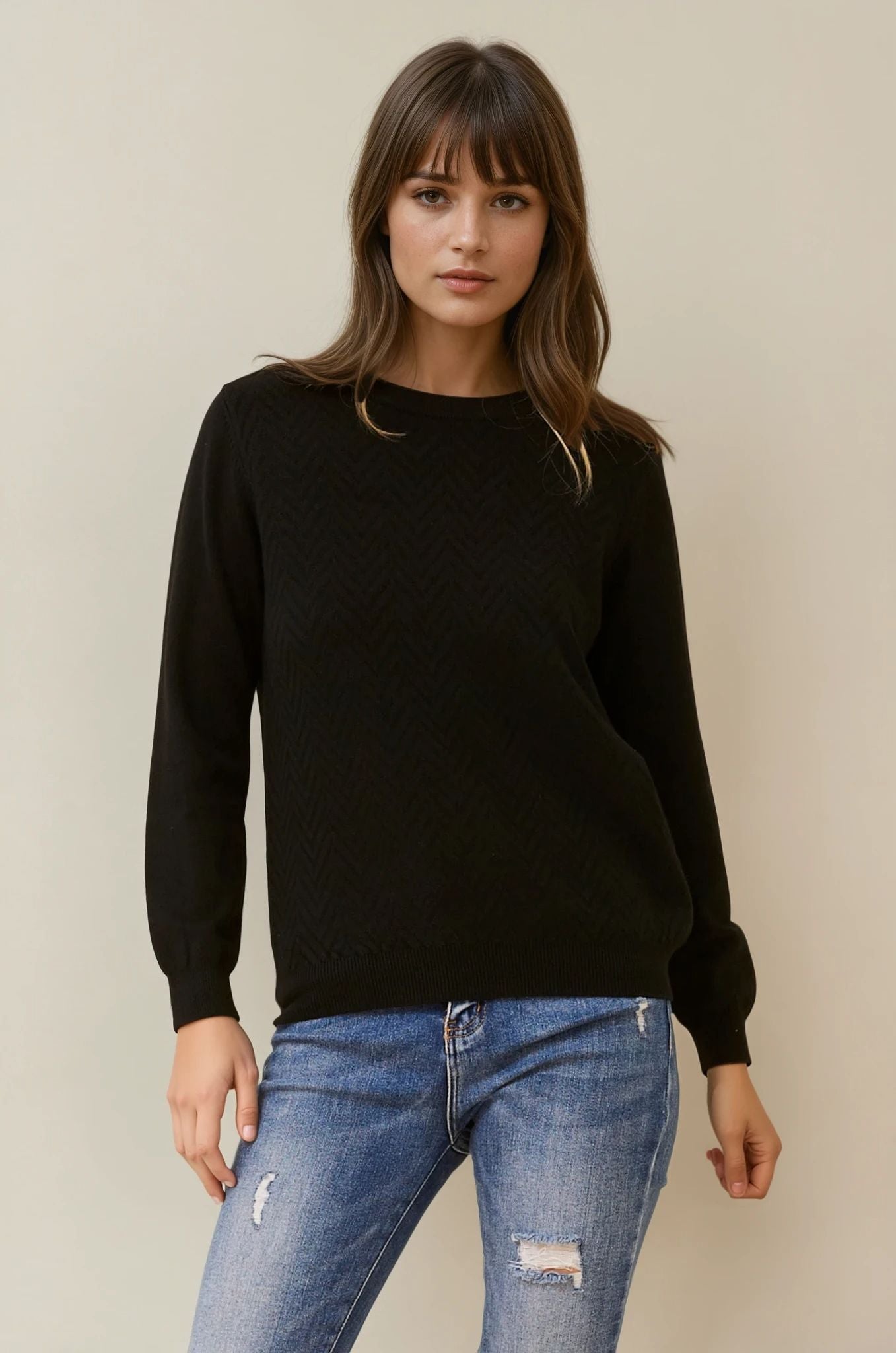 Angie Chevron Knit Sweater