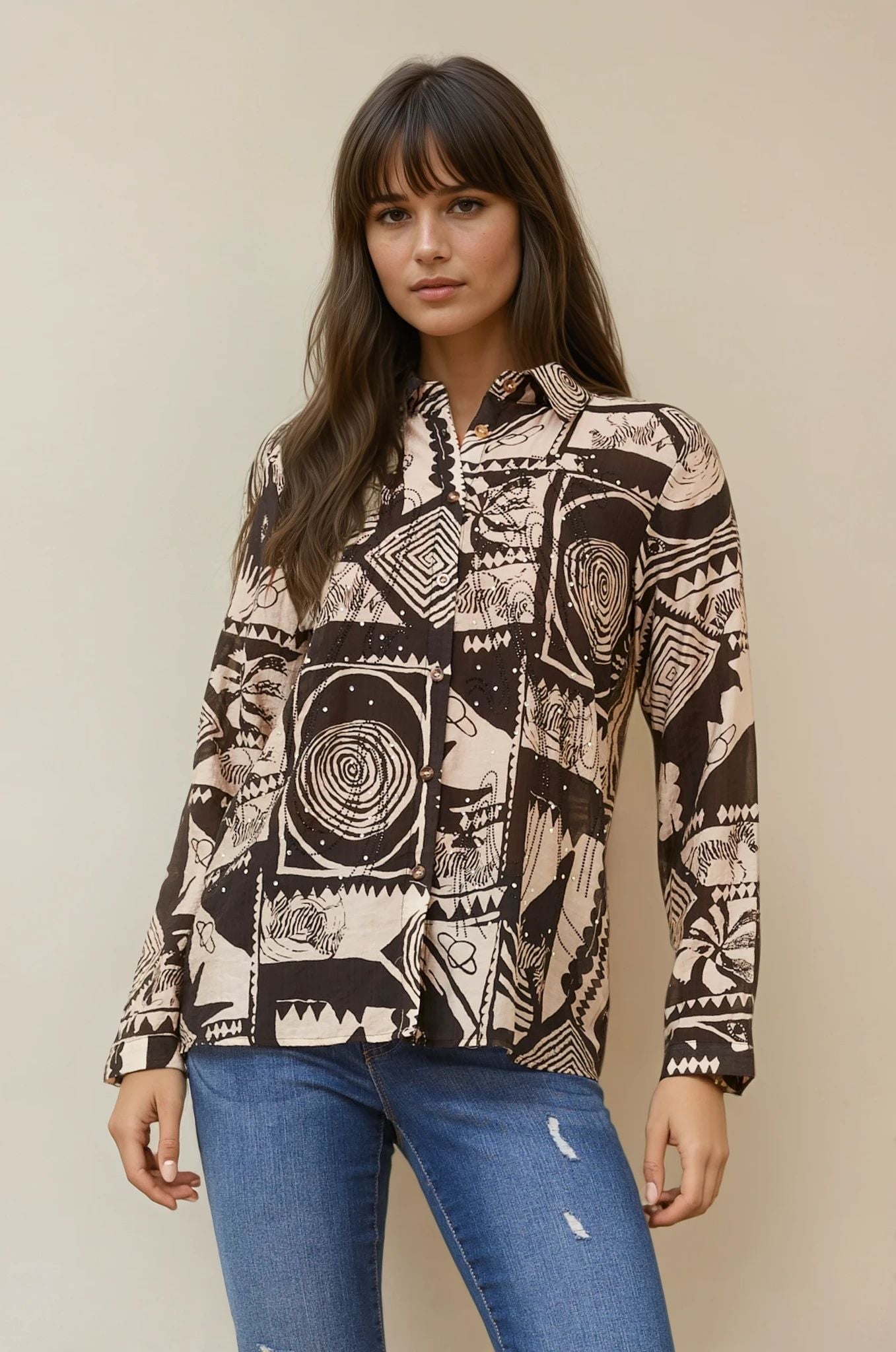 Savanna Story Print Shirt
