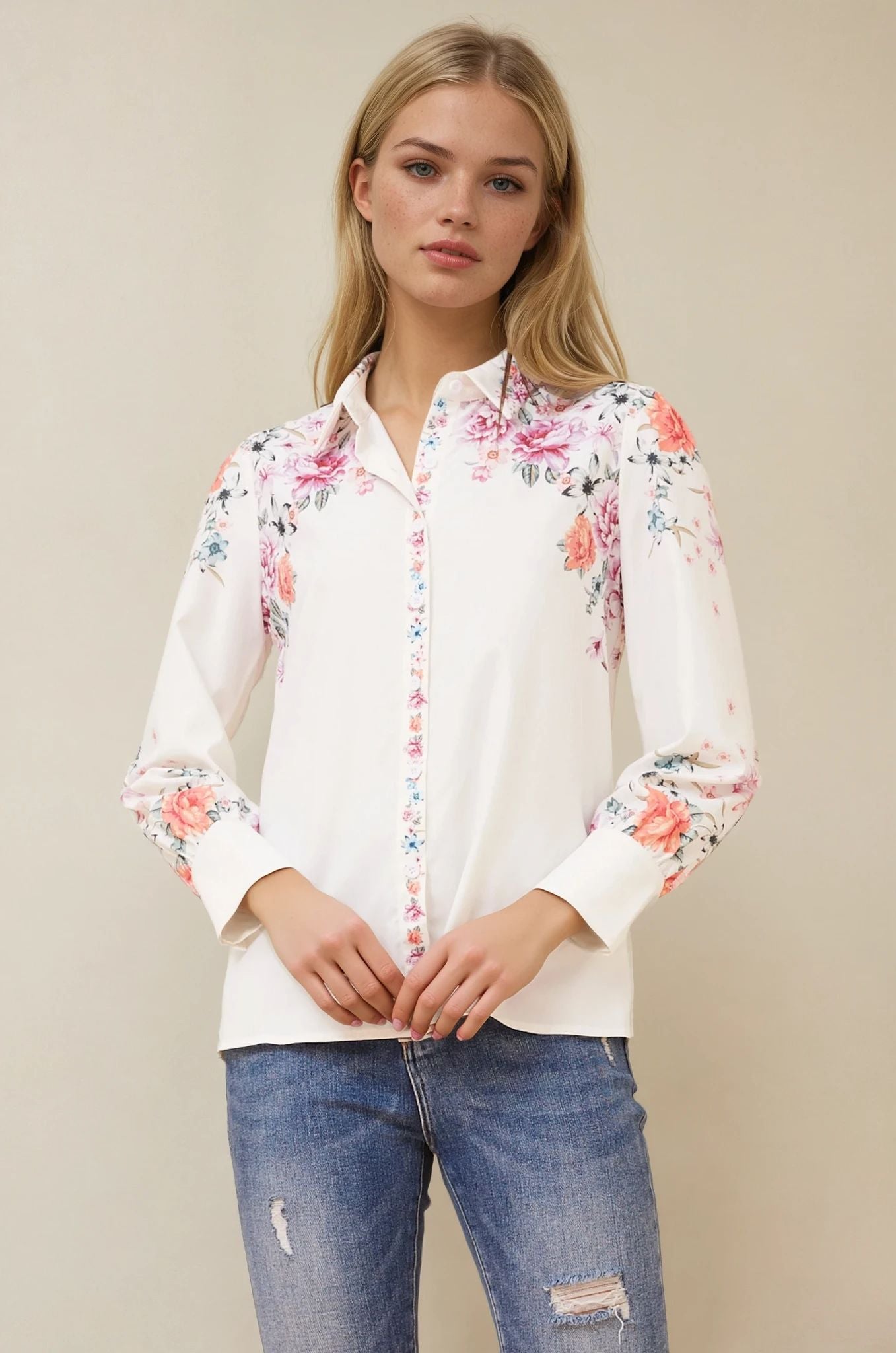 Bloom Theory Button-Up Blouse