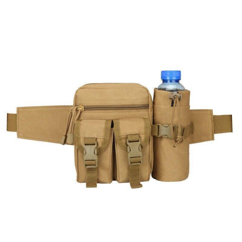 Tactical Waist Bag Belt Military Fanny Pack Pouches Buckle Men Bum Utility - Khaki