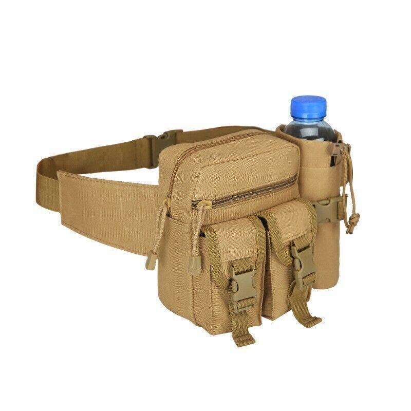 Tactical Waist Bag Belt Military Fanny Pack Pouches Buckle Men Bum Utility - Khaki