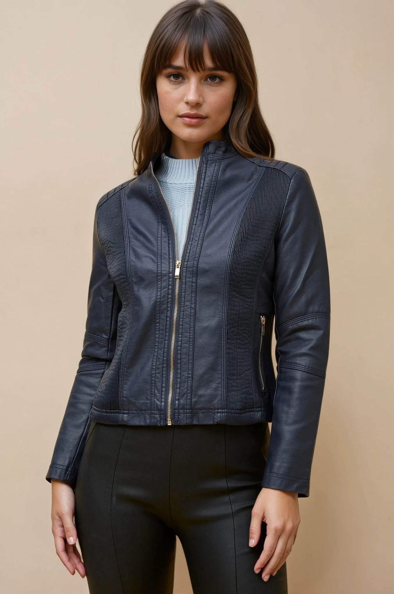 Vegan Leather Biker Jacket