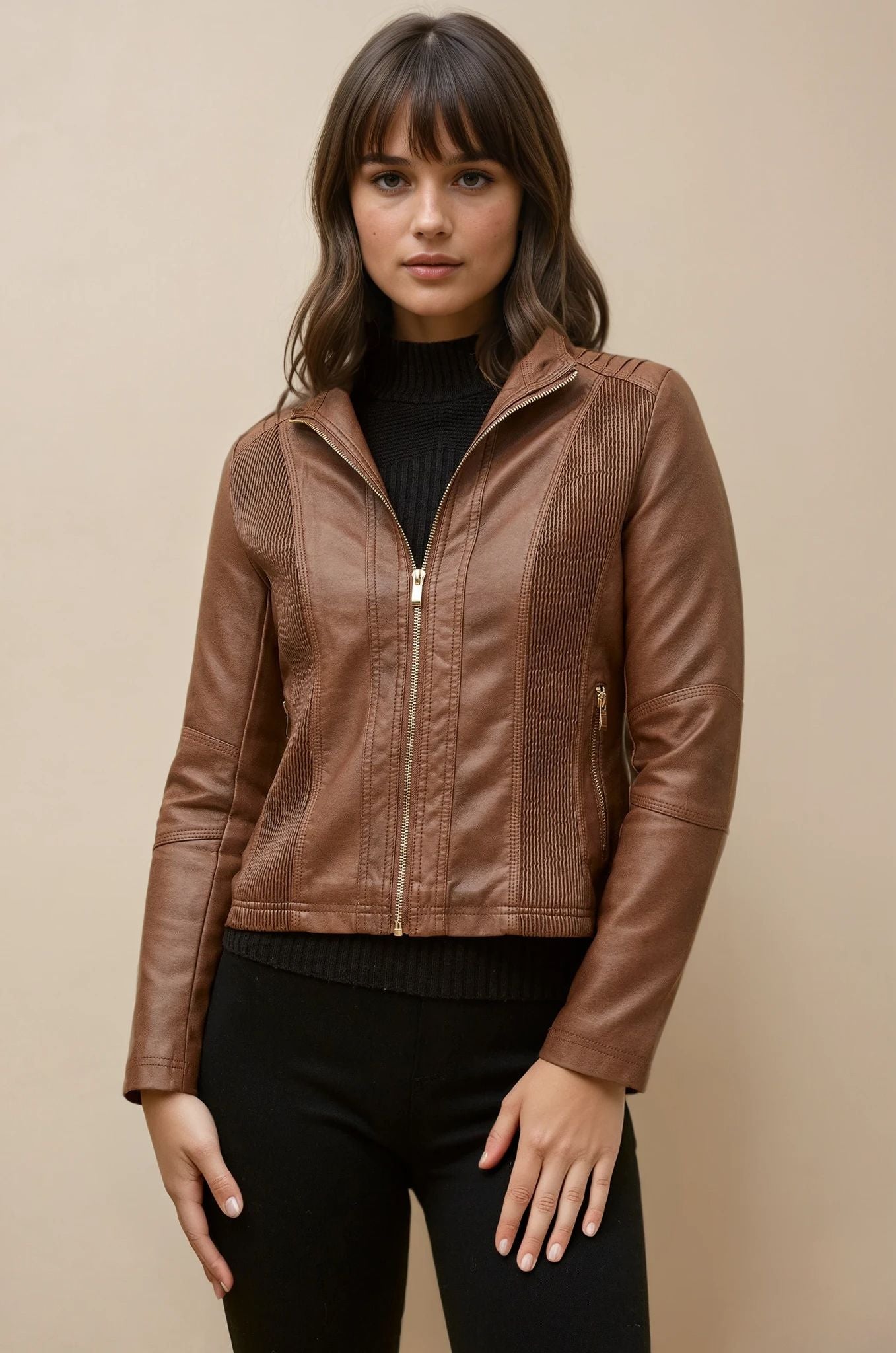 Vegan Leather Biker Jacket
