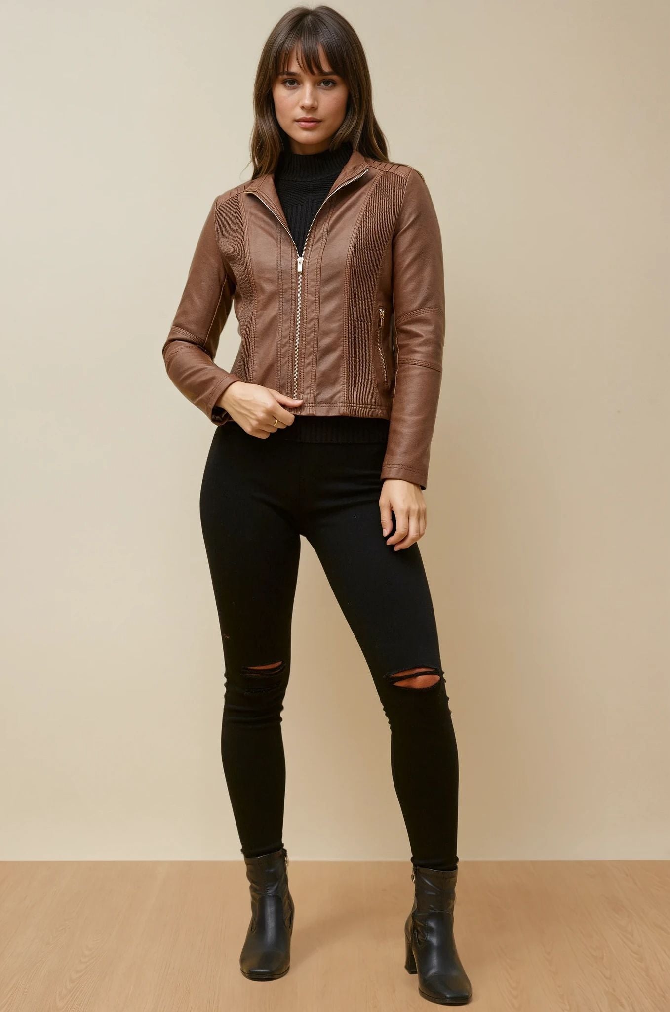 Vegan Leather Biker Jacket
