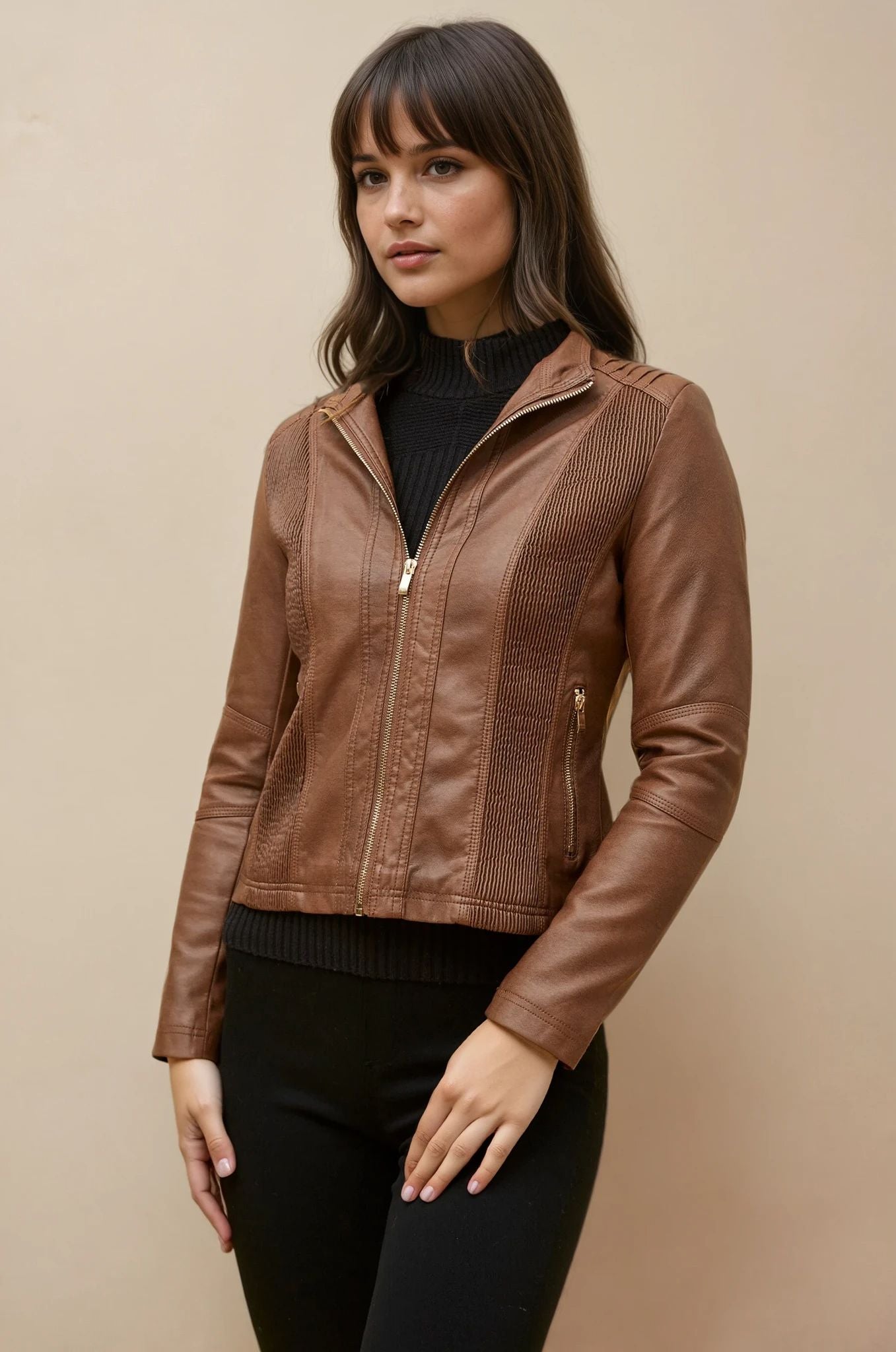 Vegan Leather Biker Jacket