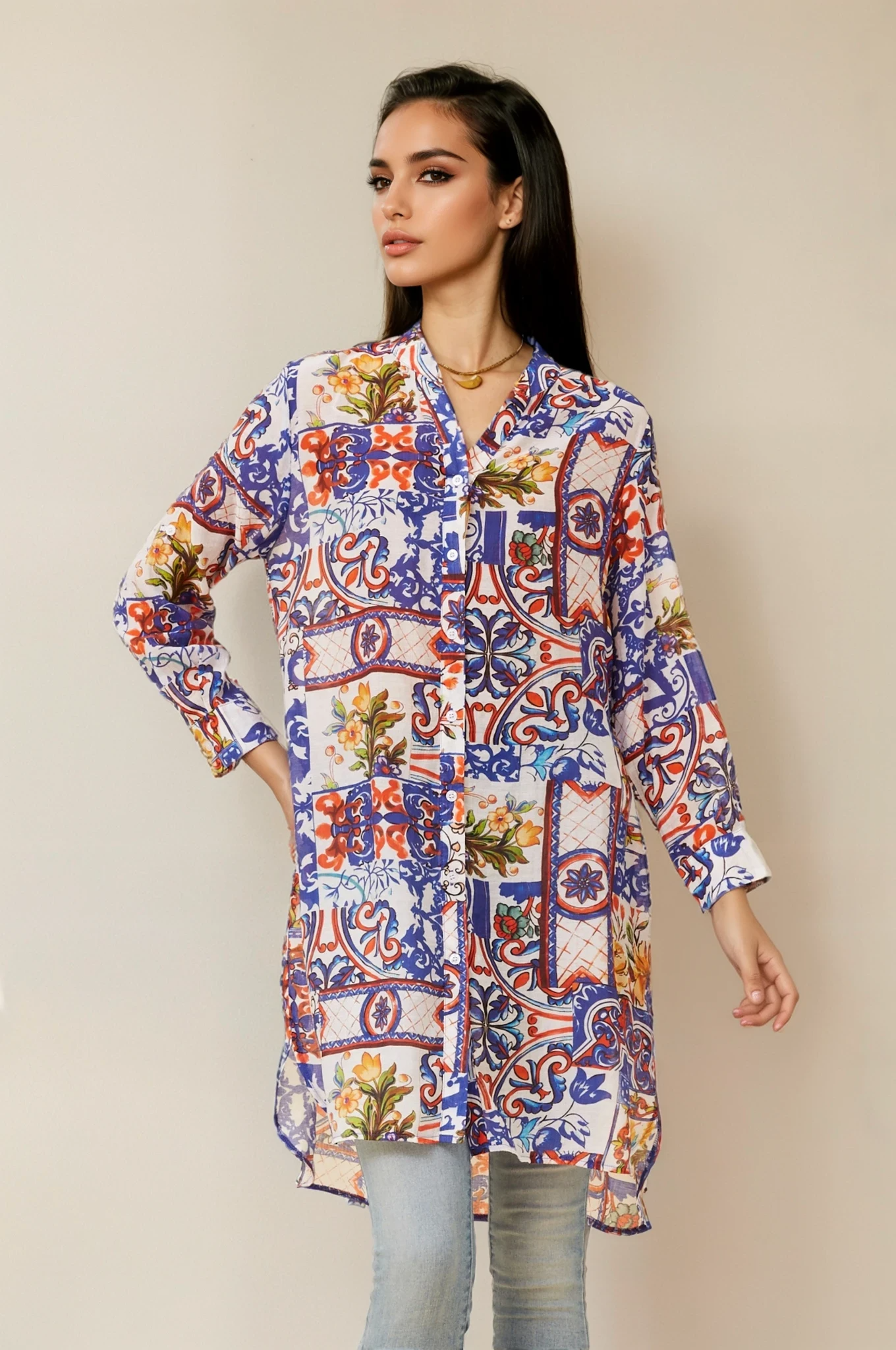 Lucia Mosaic Tunic Shirt