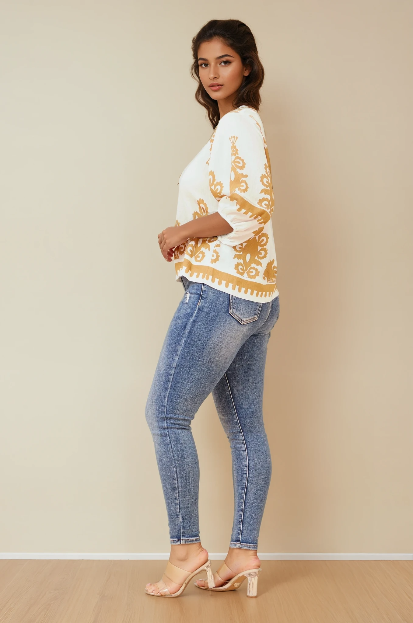 Lara Border Print Top