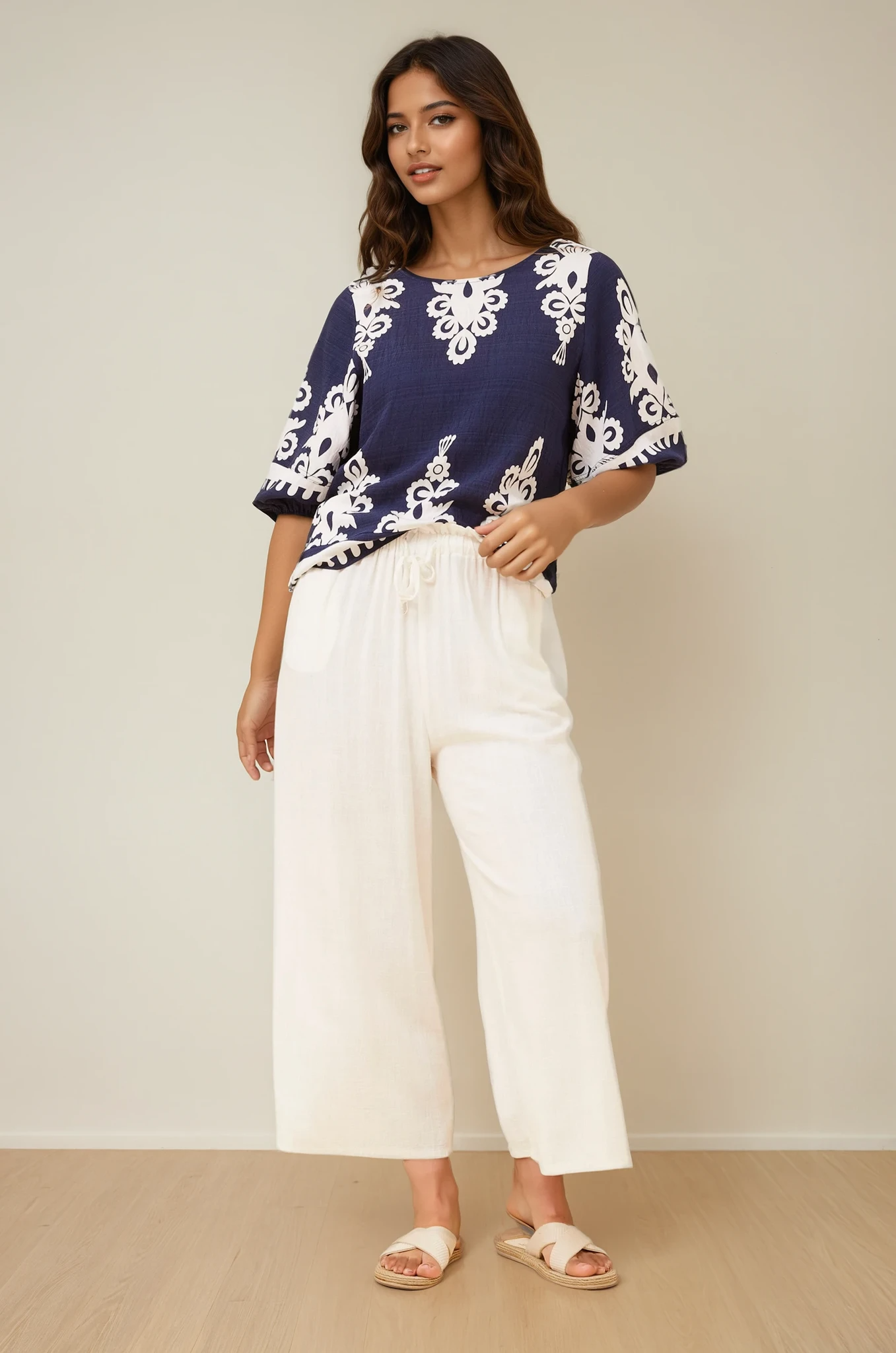 Lara Border Print Top