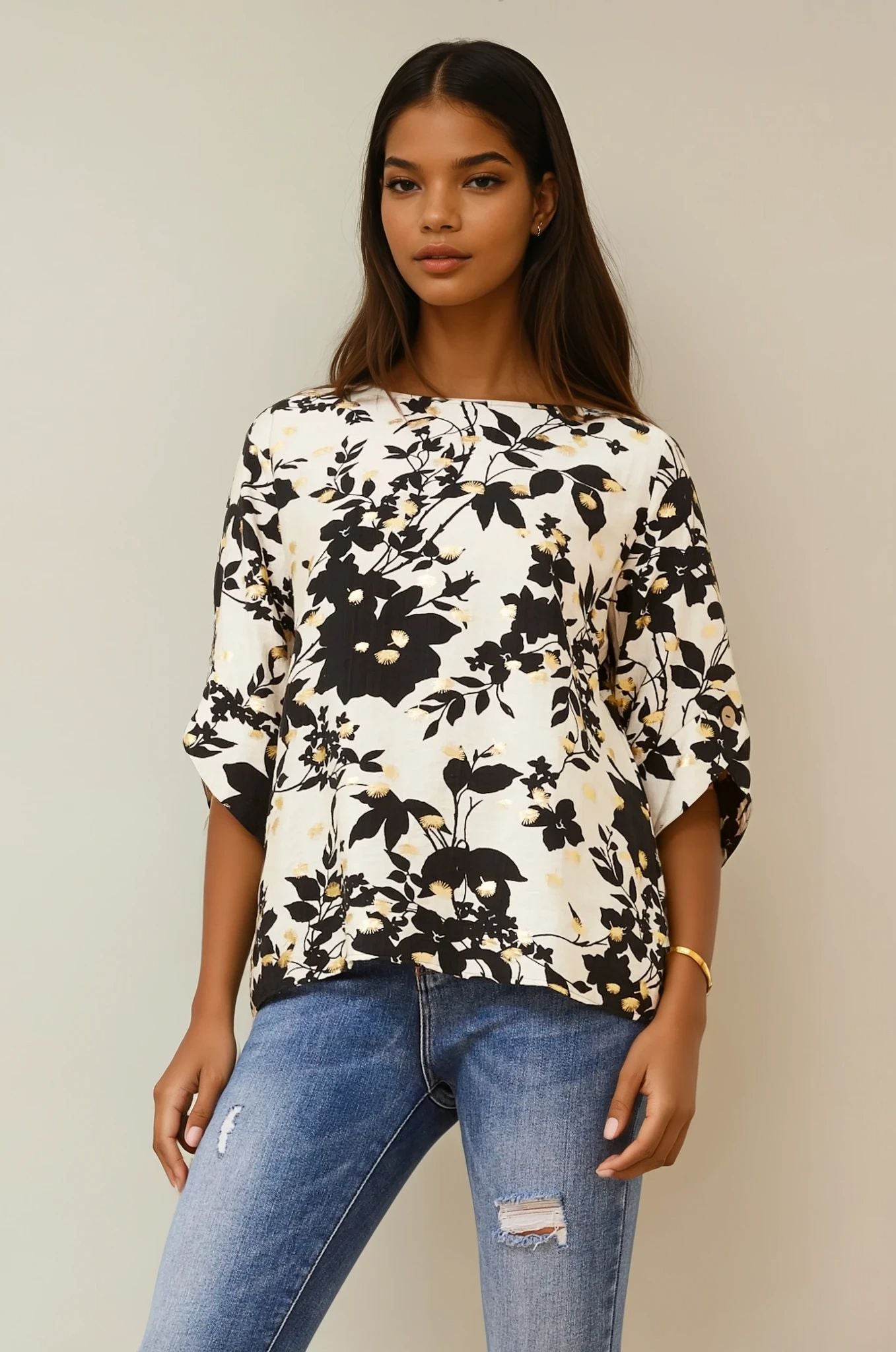 Scarlett Foil Print Top